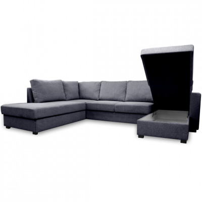 Sofa bed Paris U-shaped | Dark grey