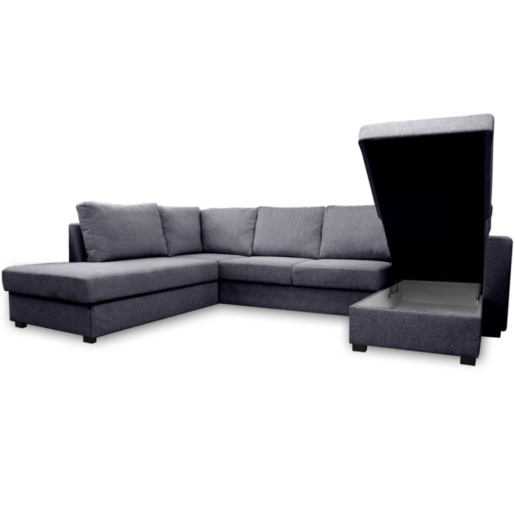 Sofa bed Paris U-shaped | Dark grey