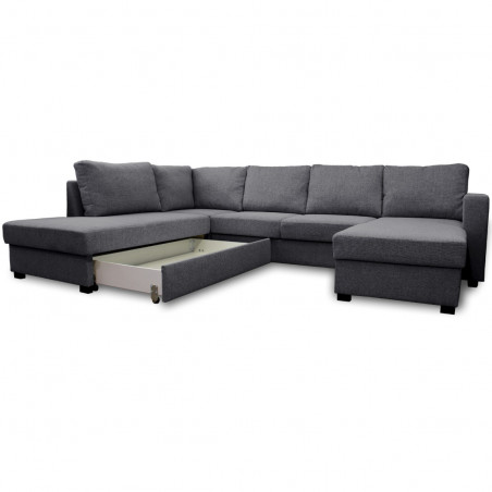 Sofa bed Paris U-shaped | Dark grey