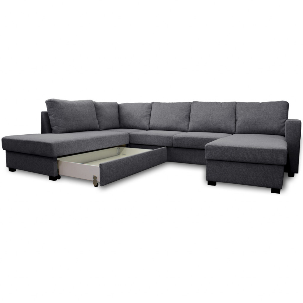 Sofa bed Paris U-shaped | Dark grey