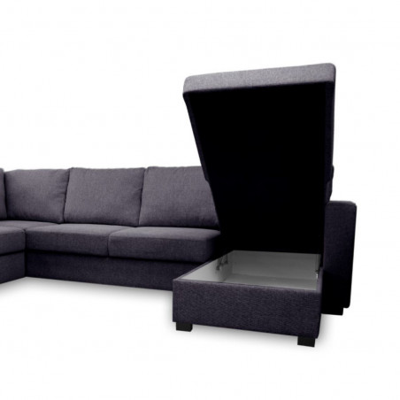 Sofa bed Paris U-shaped | Black
