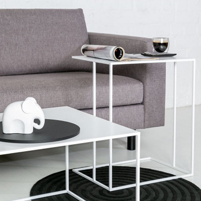 SILENCE side table for sofa White