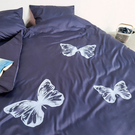 Patalynės užvalkalų komplektas ENIGMA Denim Butterflies | namu-tekstile | NMF Home