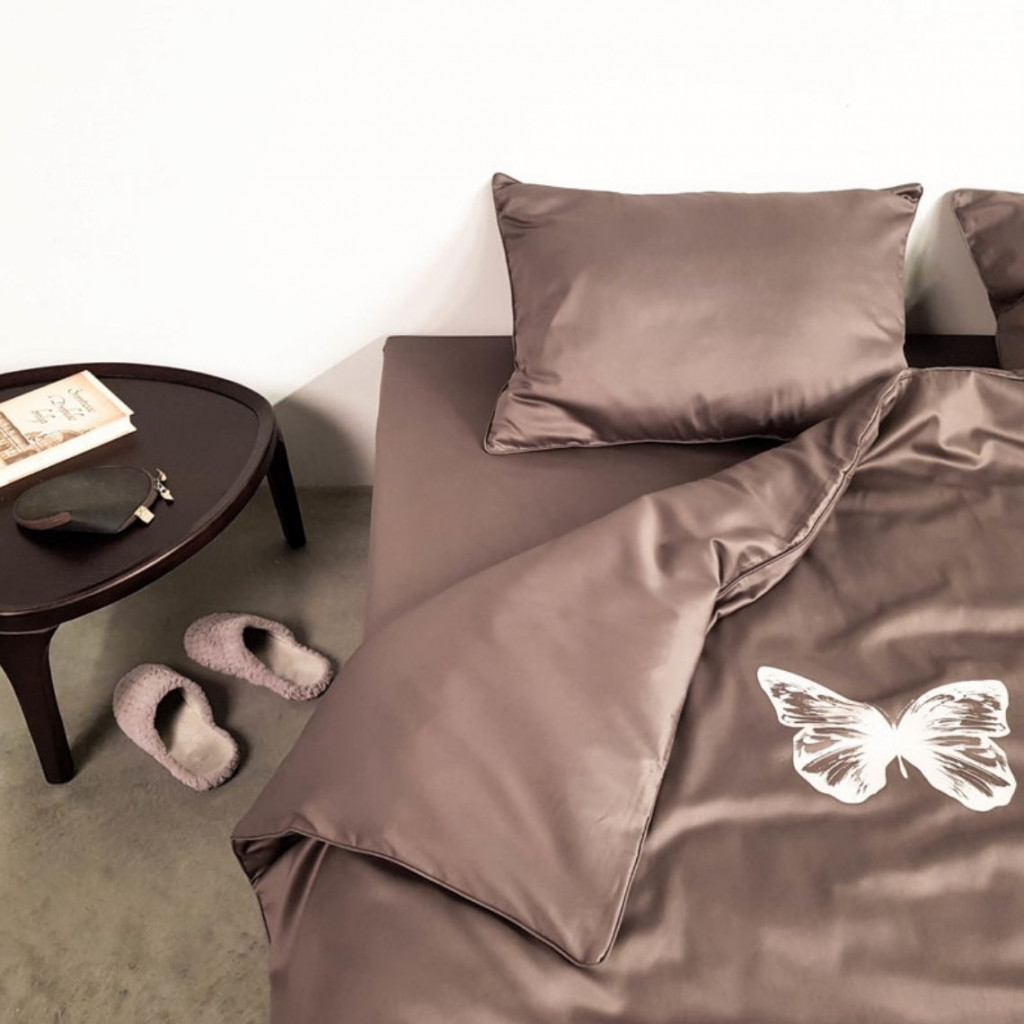 Patalynės užvalkalų komplektas ENIGMA Mocca Butterflies | namu-tekstile | NMF Home