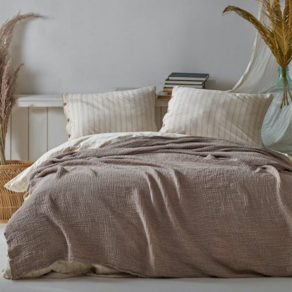 Bedspread MUSLIN Cappuccino | Cocoa
