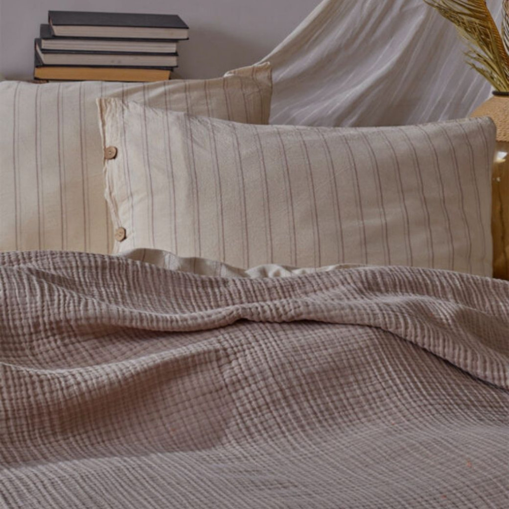 Bedspread MUSLIN Cappuccino | Cocoa