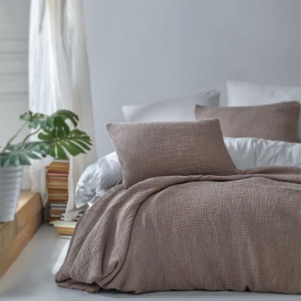 Bedspread MUSLIN Cappuccino | Cocoa