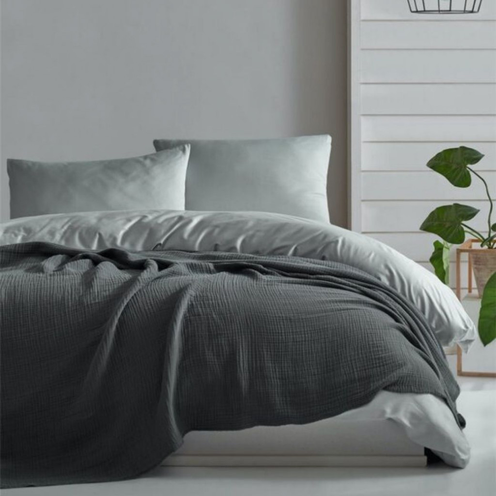 Bedspread MUSLIN Black | Antracite Bedspread MUSLIN Black | Antracite