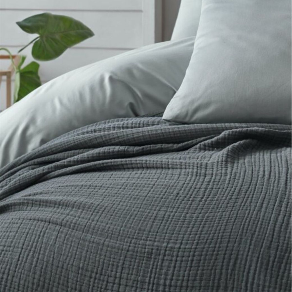 Bedspread MUSLIN Black | Antracite Bedspread MUSLIN Black | Antracite