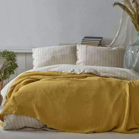 Lovatiesė-pledas MUSLIN Yellow | Geltona | namu-tekstile | NMF Home