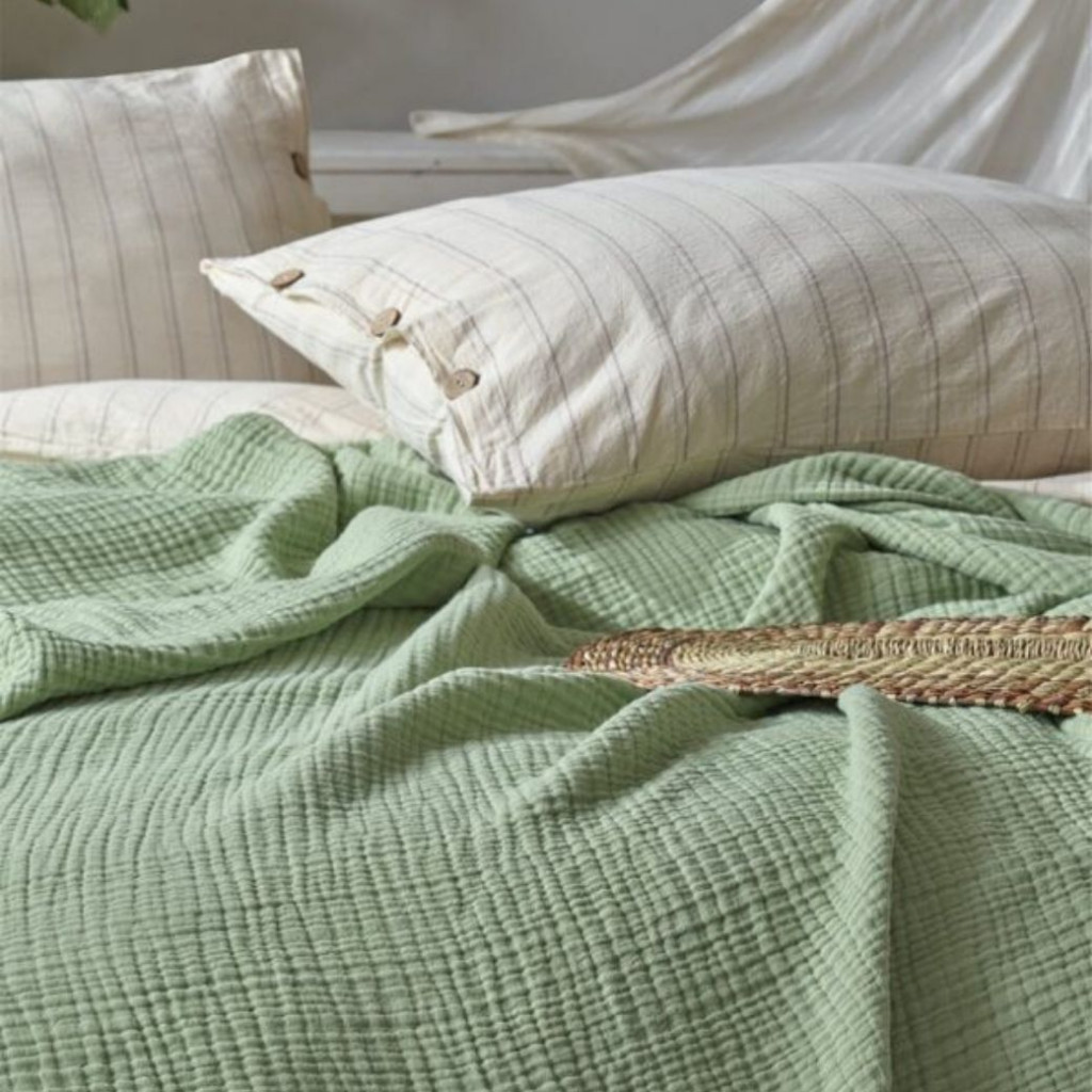 Покрывало MUSLIN Green | Зеленый Покрывало MUSLIN Green | Зеленый