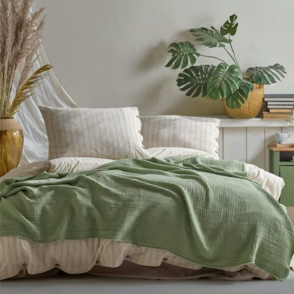 Покрывало MUSLIN Green | Зеленый Покрывало MUSLIN Green | Зеленый
