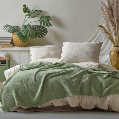 Bedspread MUSLIN Green | Green