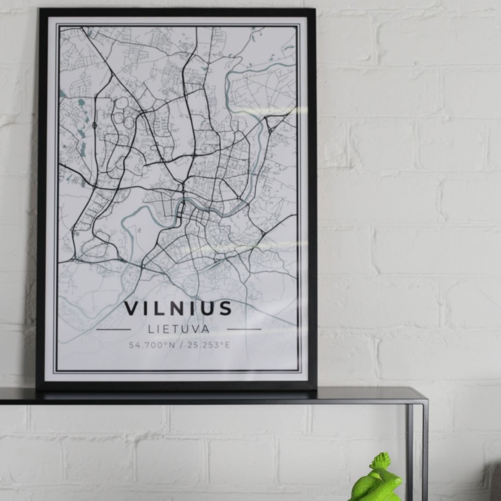 City map Vilnius | Home decor