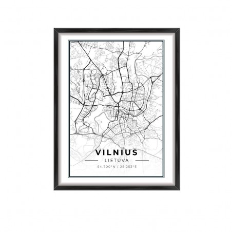 City map Vilnius | Home decor