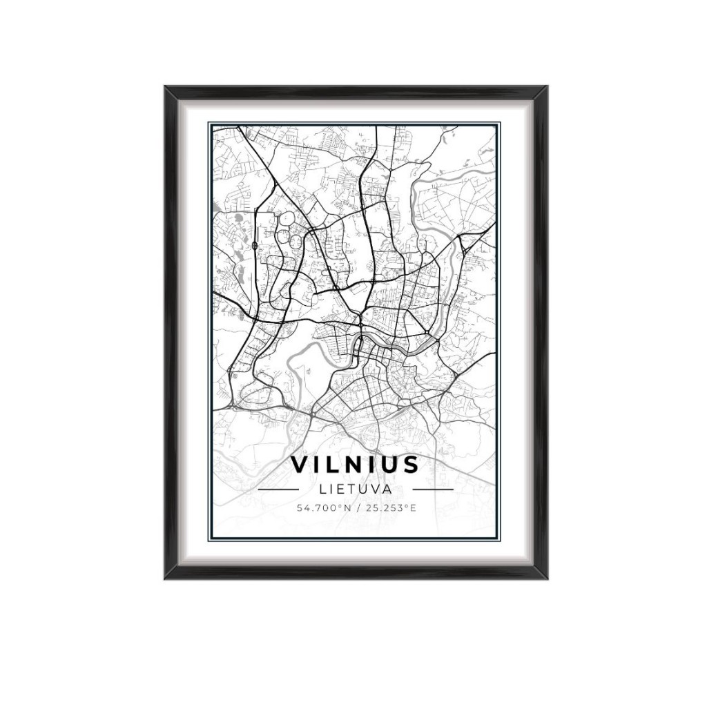 City map Vilnius | Home decor