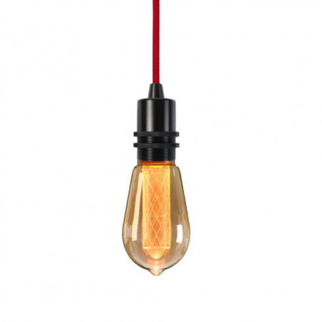 Pendant luminaire Bolt Black | Rococco Red